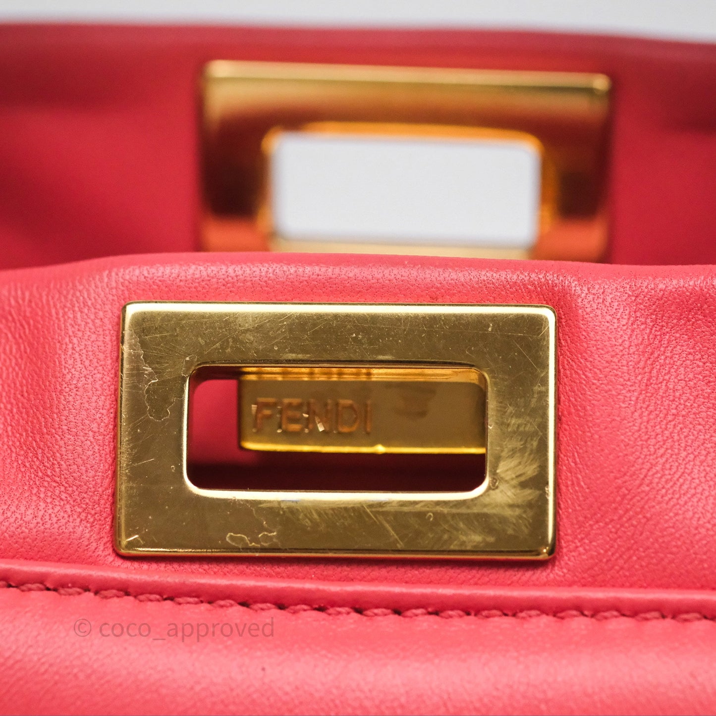 Fendi Nappa Mini Peekaboo Bag Hot Pink