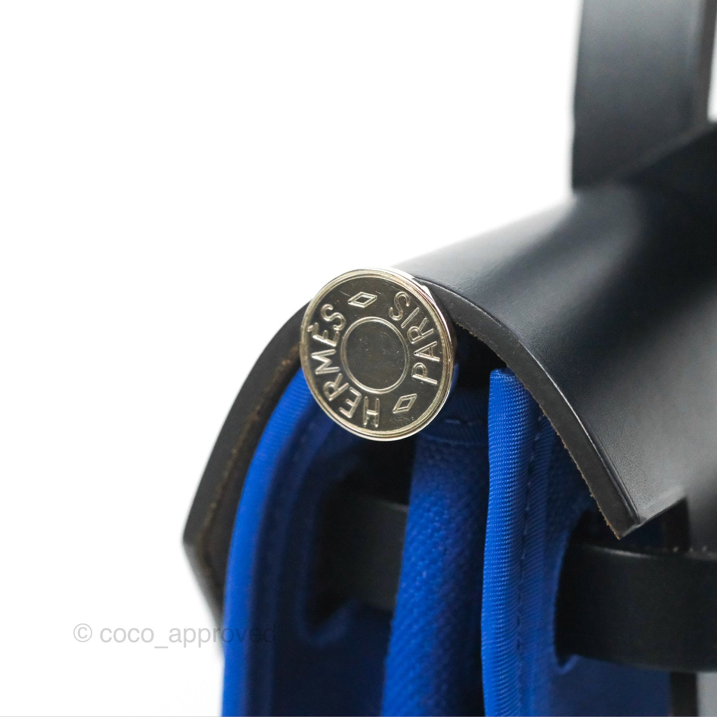 Hermès Herbag Zip 31 Bleu Électrique & Bleu Indigo Canvas Palladium Hardware