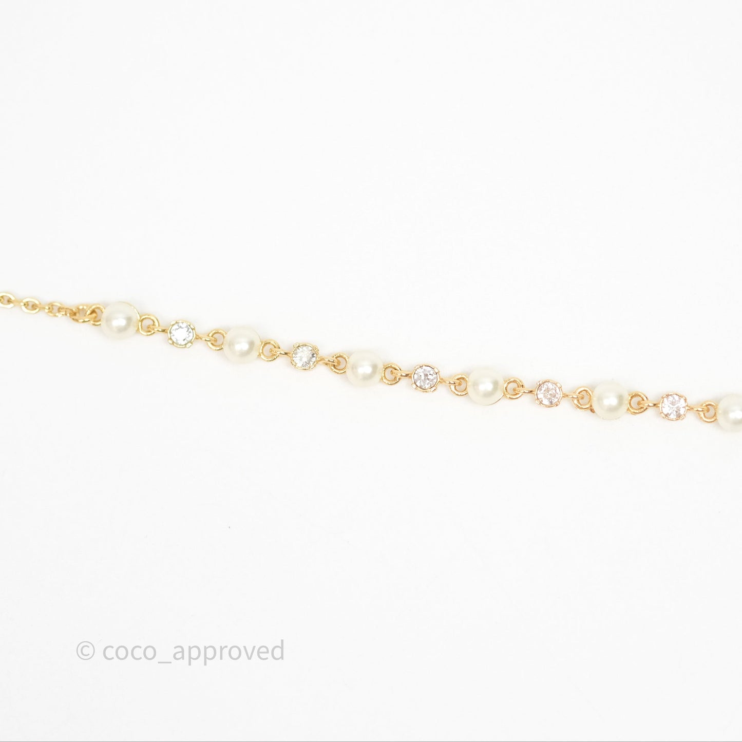 Christian Dior Petit CD Treasure Necklace Pearls Gold Tone