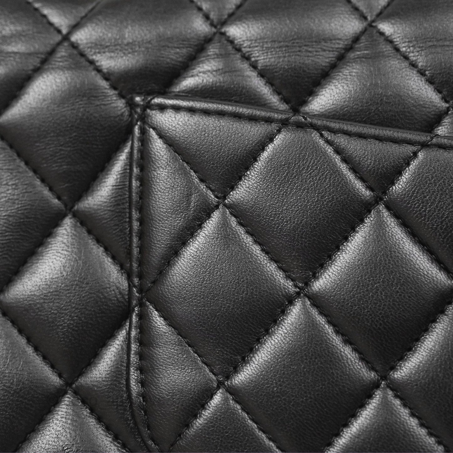 Chanel Classic M/L Medium Flap Quilted Black Lambskin 24K Gold Hardware