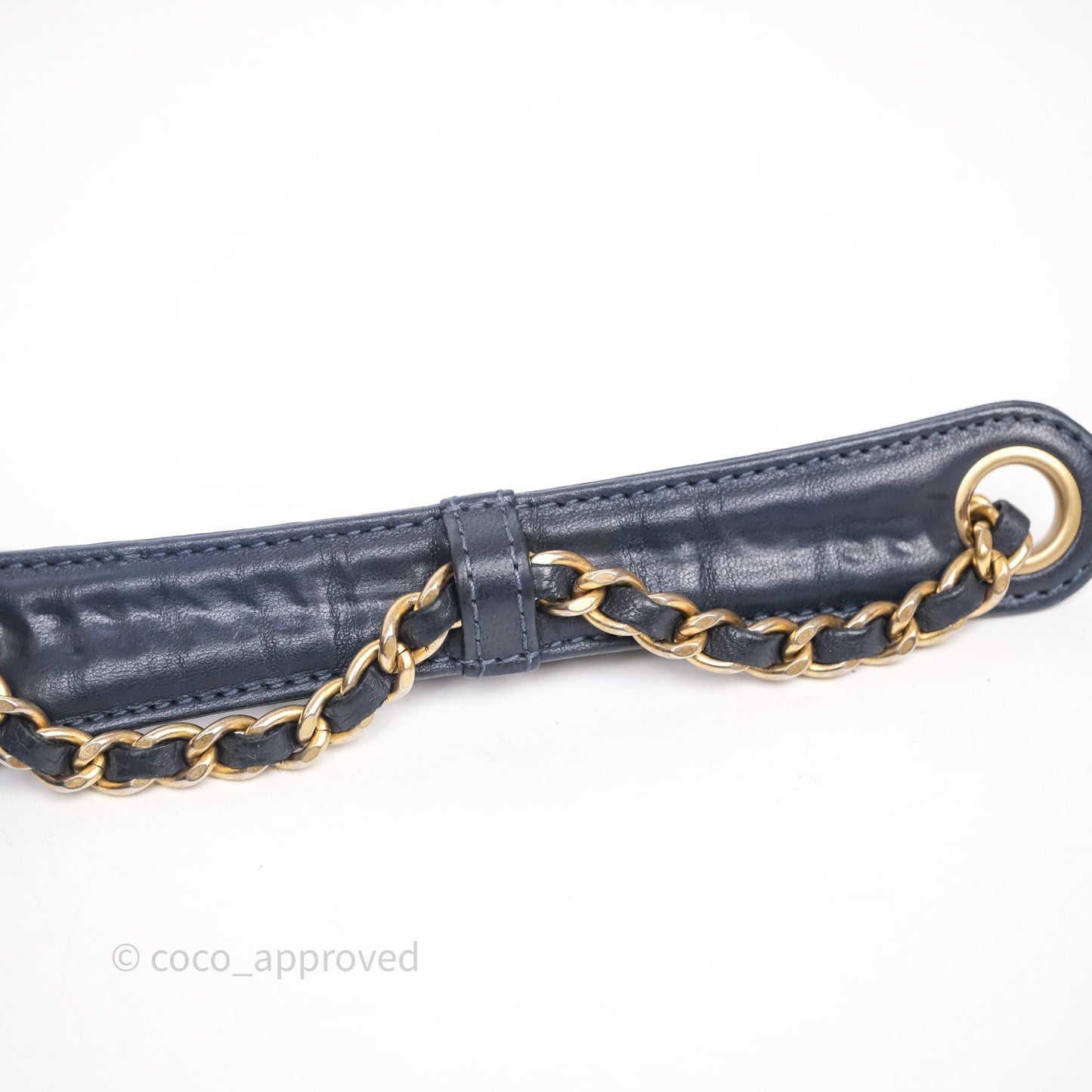 Chanel CC Camera Bag Quilted Navy Lambskin Aged Gold Hardware