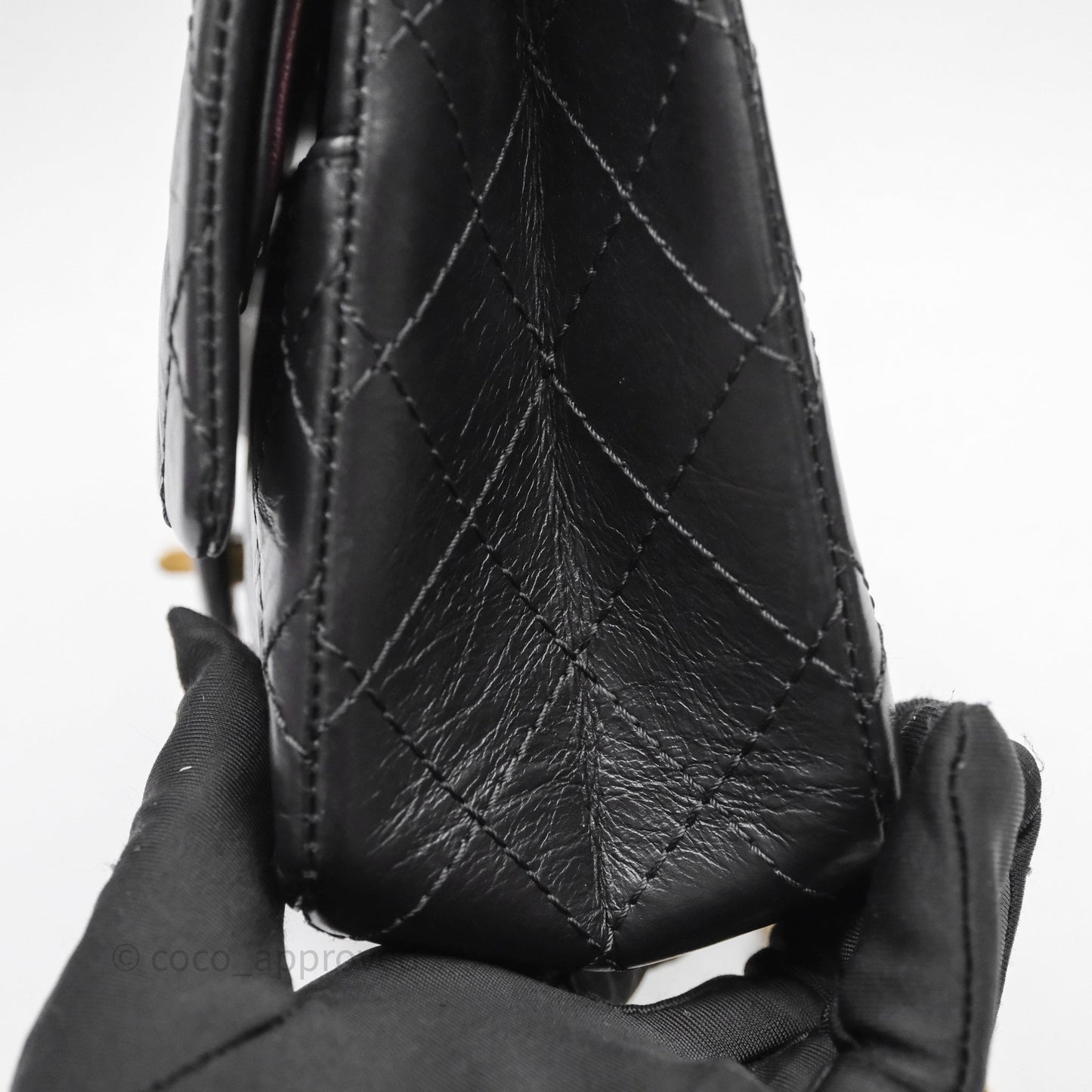 Chanel Reissue 225 Quilted Aged Calfskin Black Aged Gold Hardware