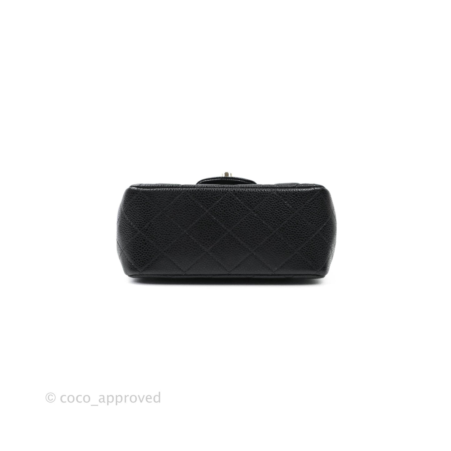 Chanel Mini Square Black Caviar Gold Hardware 18S