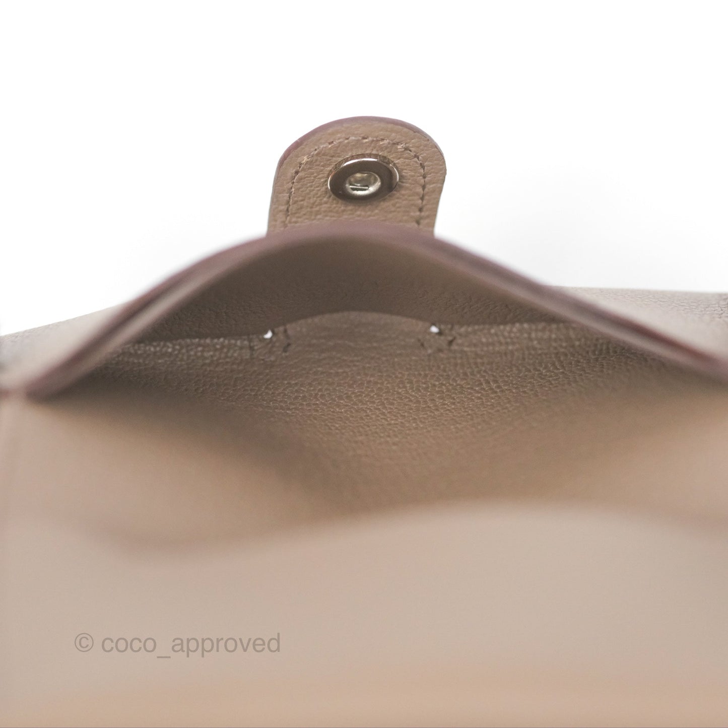 Hermès R.M.S Card Holder Etoupe Palladium Hardware