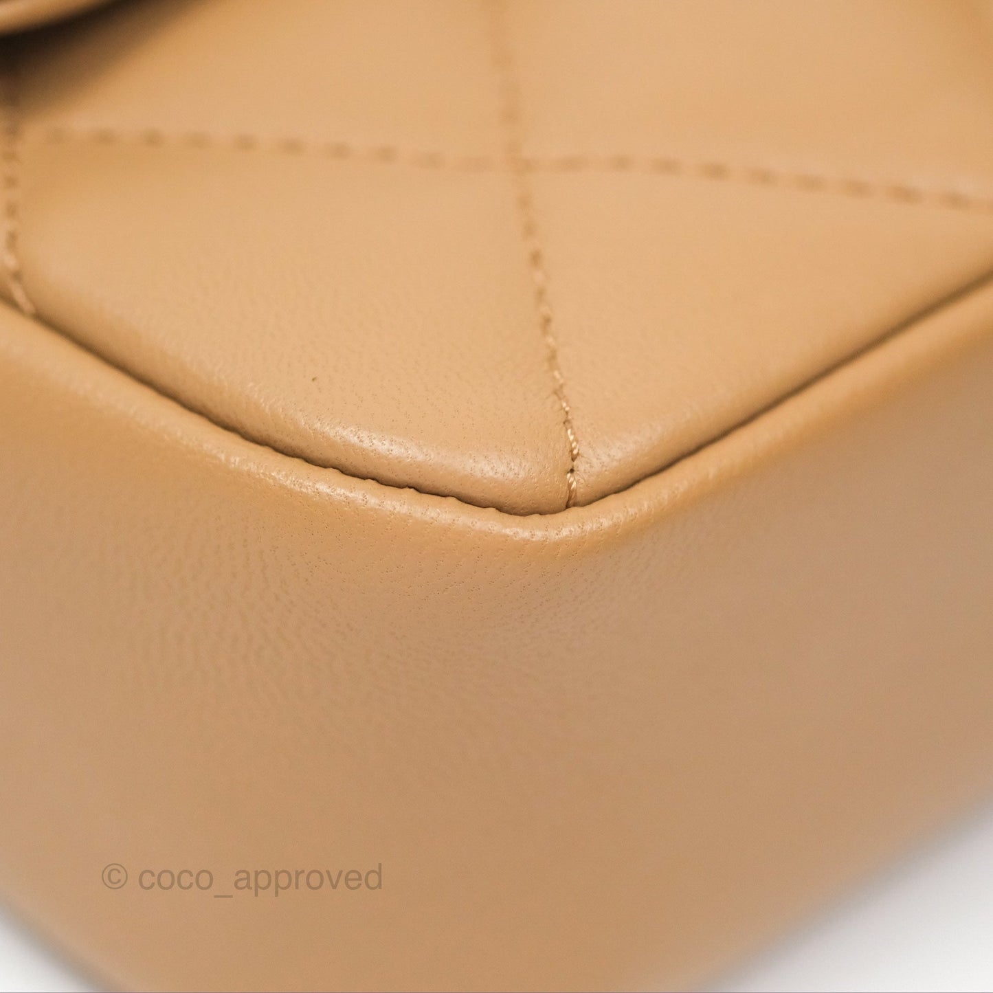 Chanel Mini Flap Bag With Heart CC Charm Beige Lambskin Aged Gold Hardware 22B