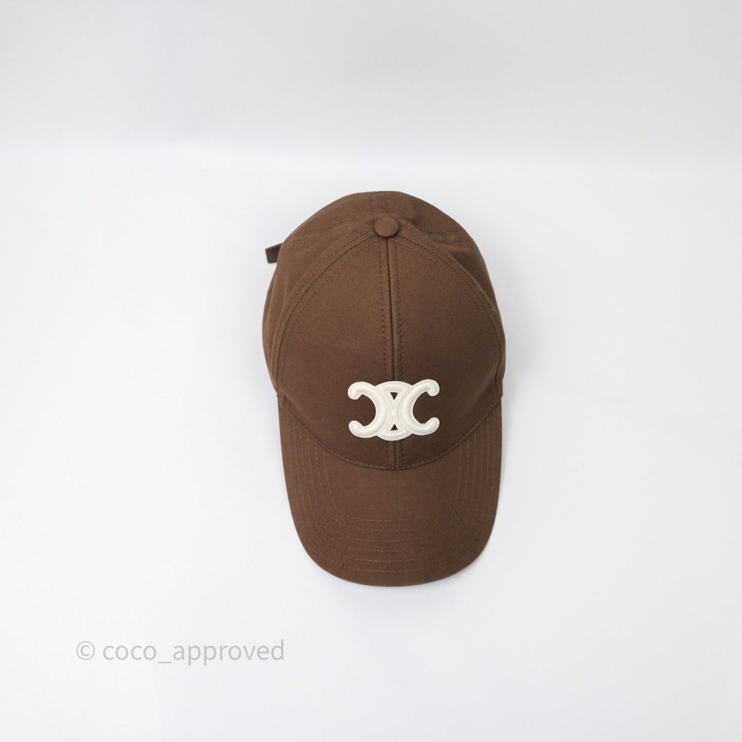 Celine Casquette Baseball Triomphe Cap Brown Size M
