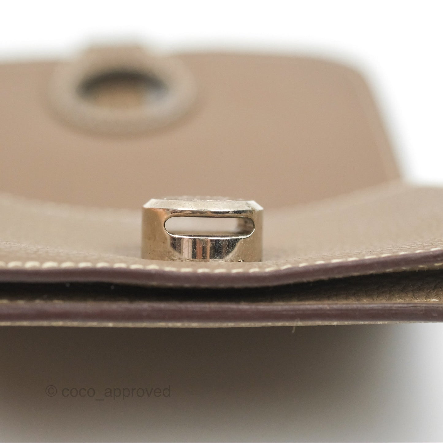 Hermes Dogon Card Case Etoupe Togo Palladium Hardware