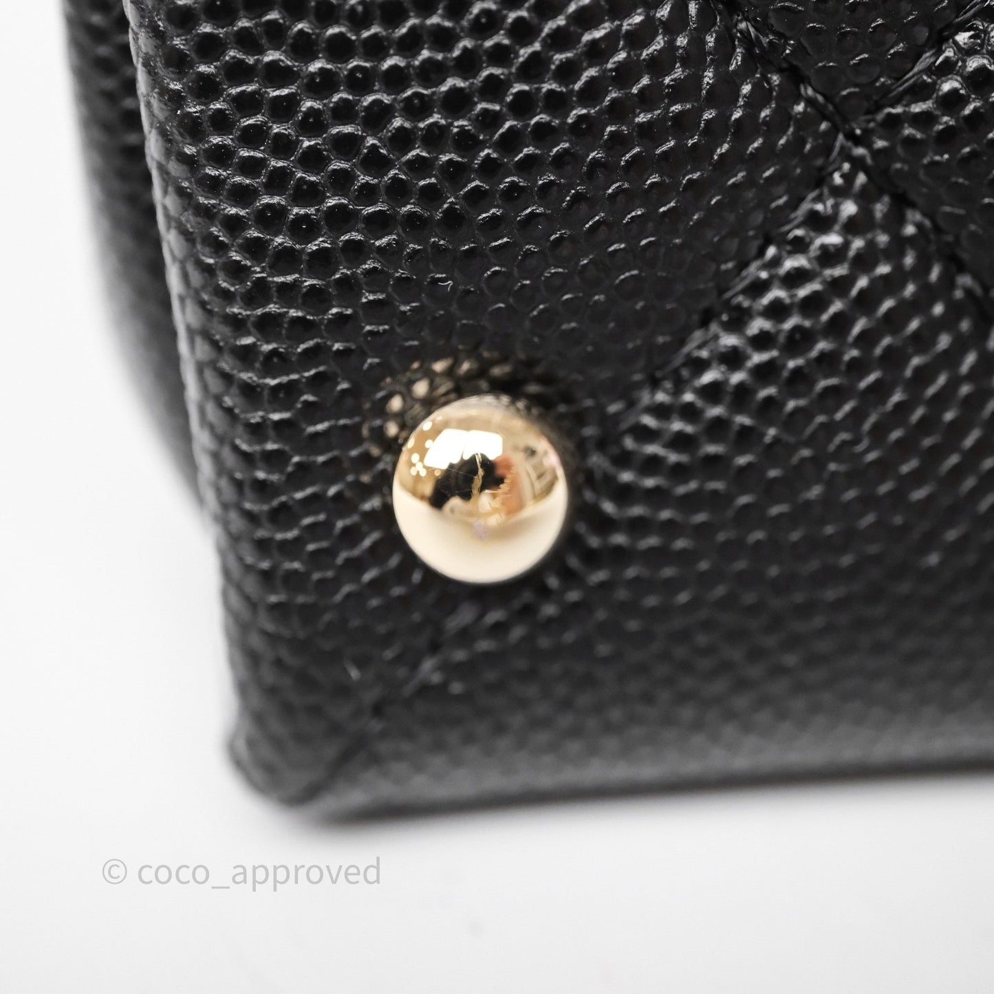 Chanel Quilted Small Top Handle Flap Bag Black Caviar Gold Hardware