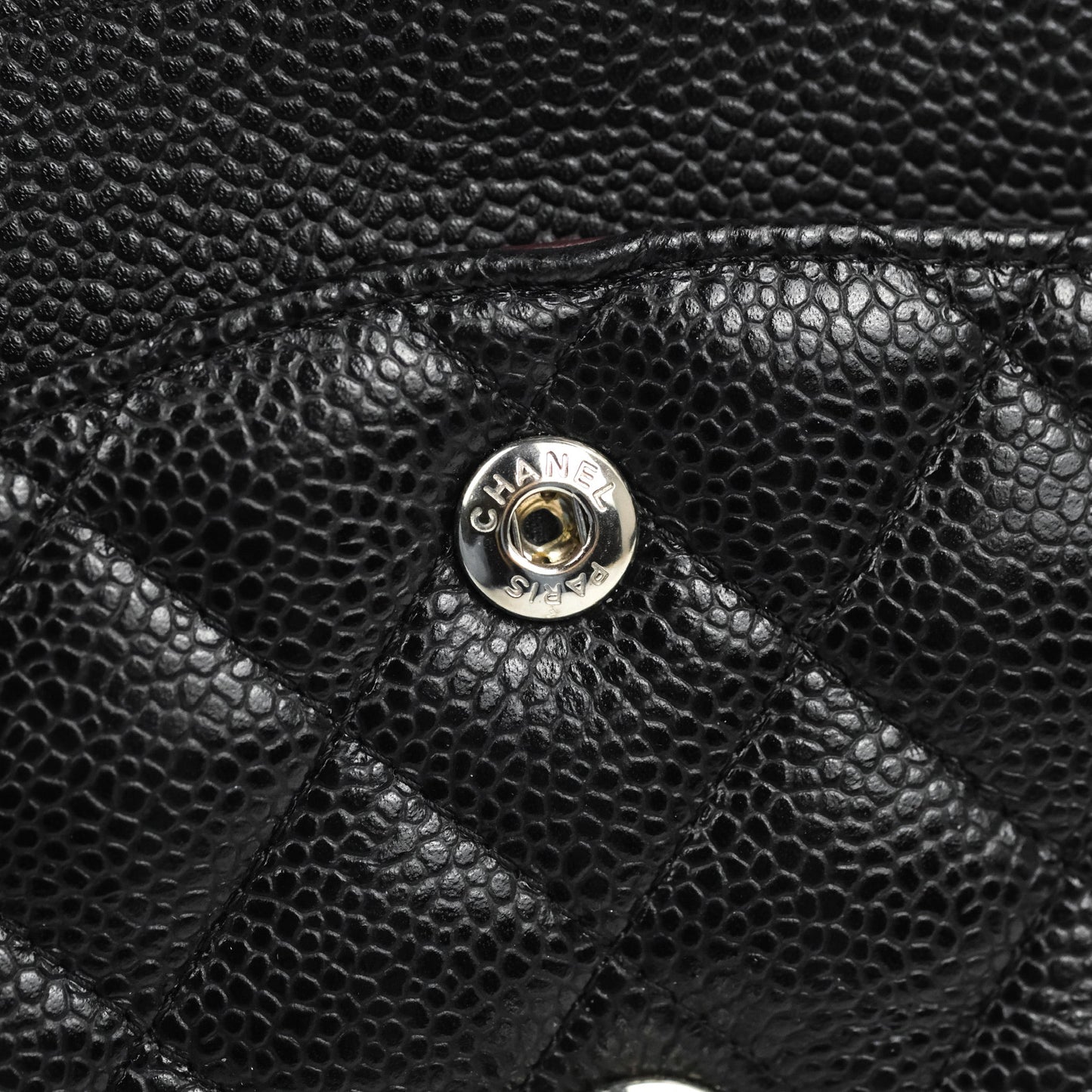 Chanel Classic M/L Medium Flap Quilted Black Caviar Silver Hardware