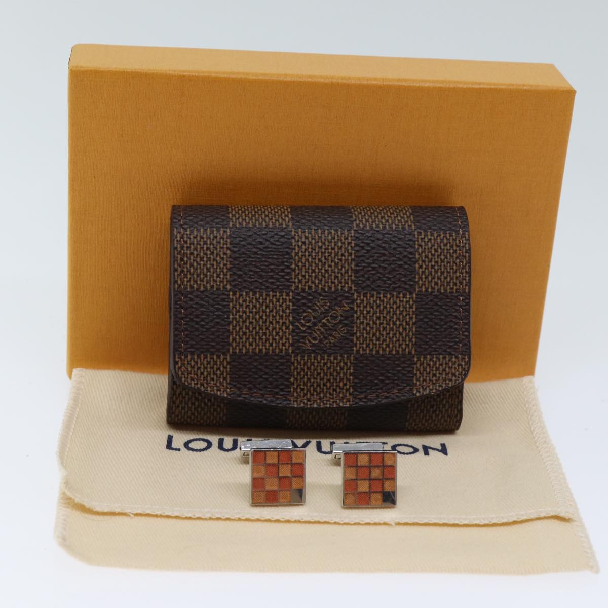 LOUIS VUITTON Damier Ebene Cuff Case Cuffs M30964 LV 69414