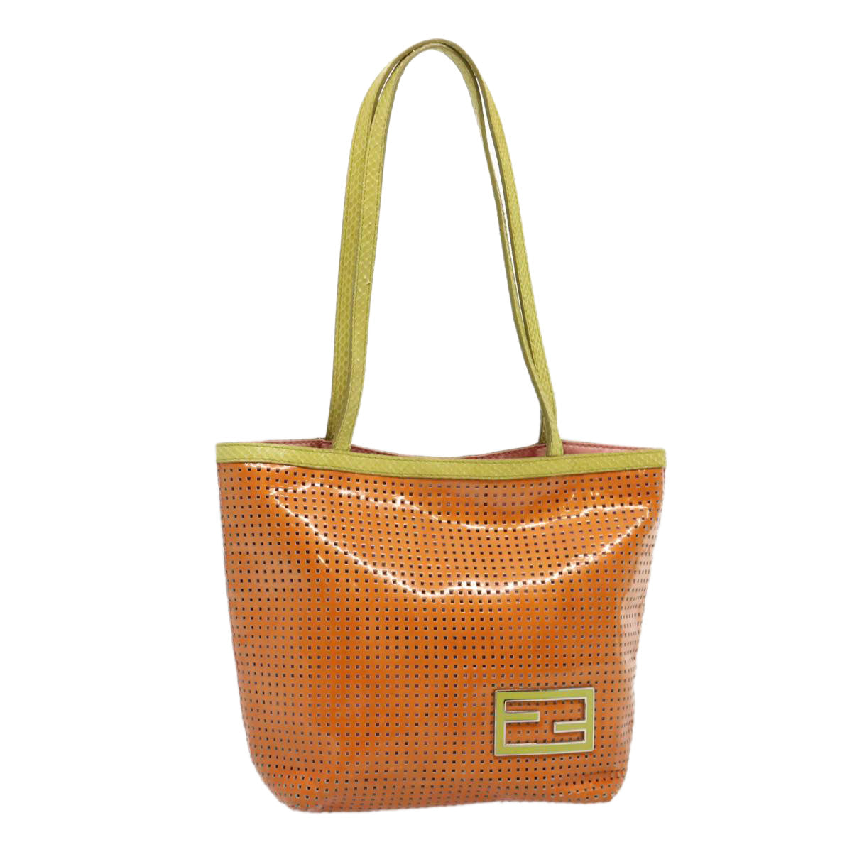 Luxury FendiHand Bag Enamel Orange69455