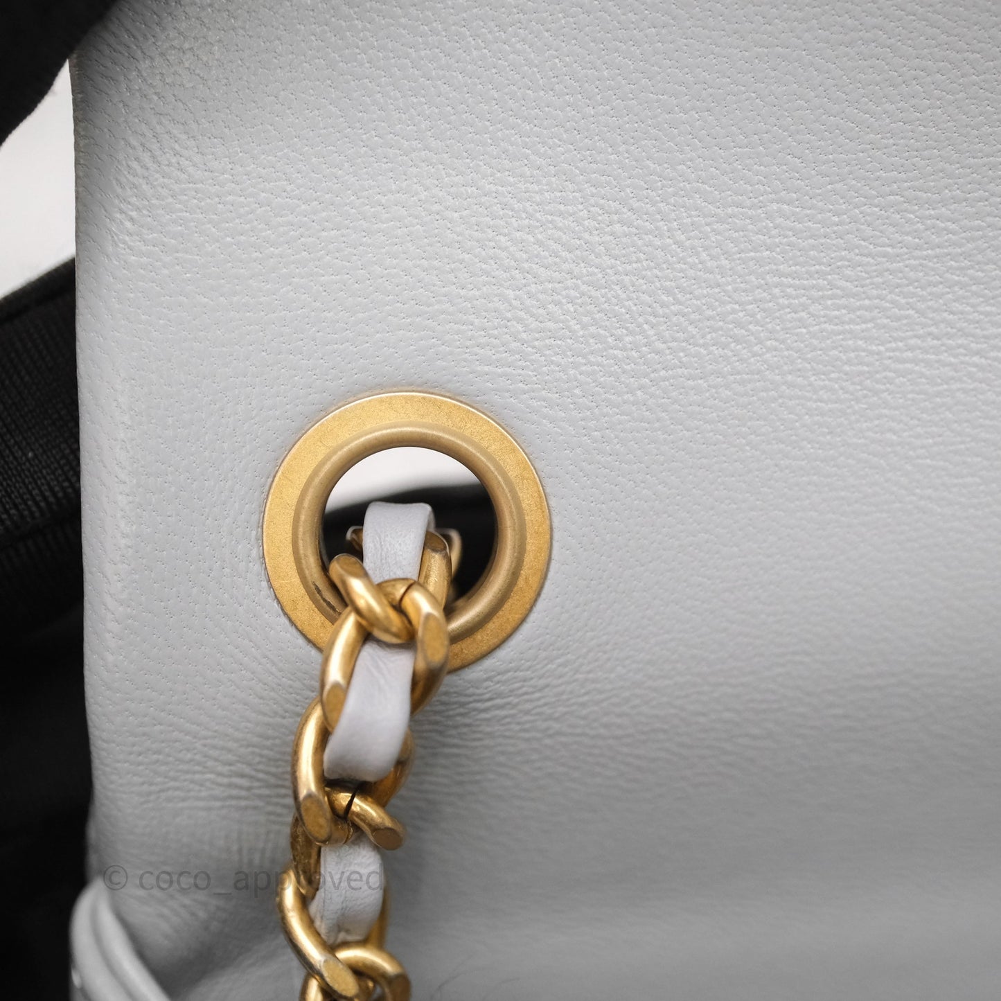 Chanel Pearl Crush Mini Square Quilted Grey Lambskin Aged Gold Hardware