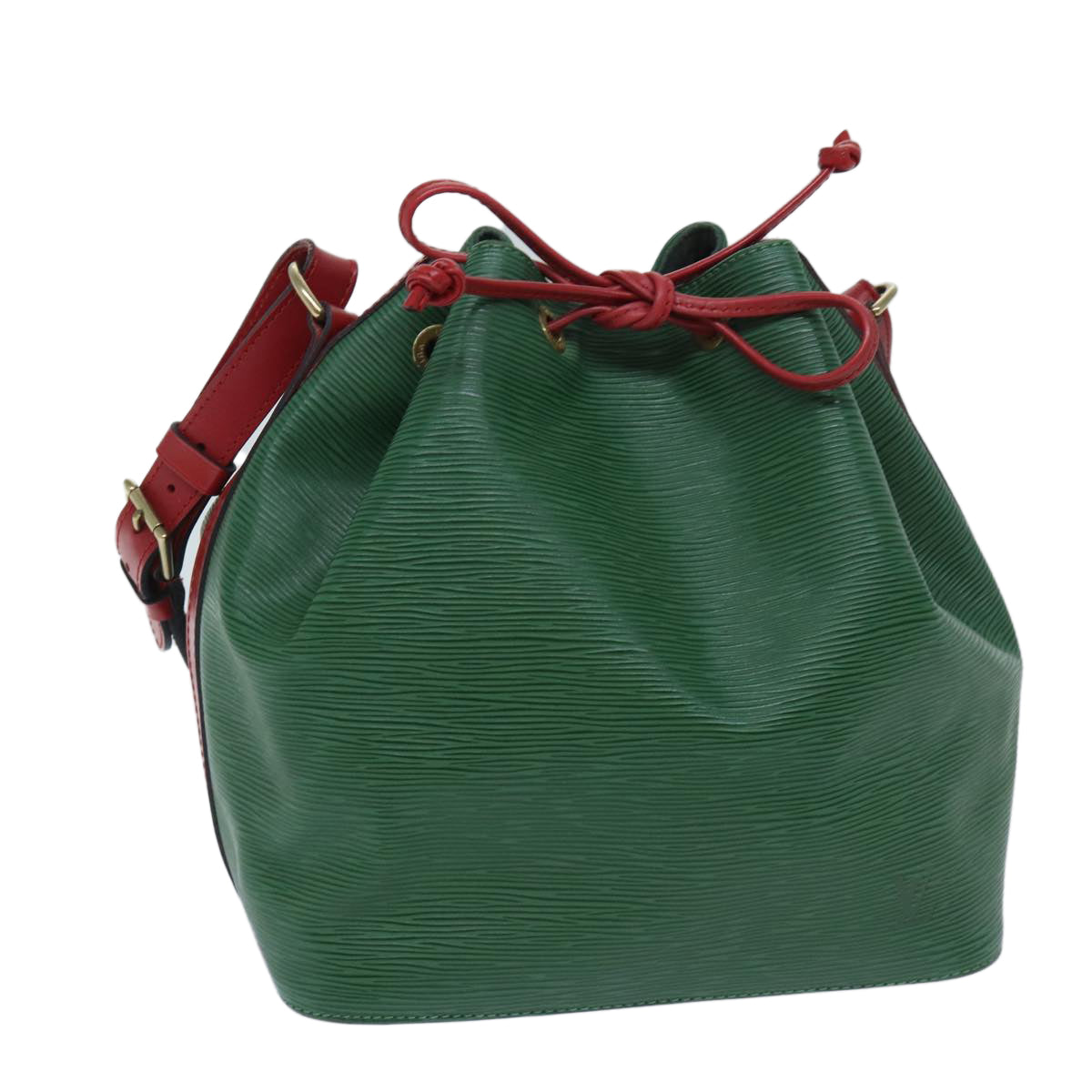 LOUIS VUITTON Epi Petit Noe Shoulder Bag Bicolor Green Red M44147 LV 69465