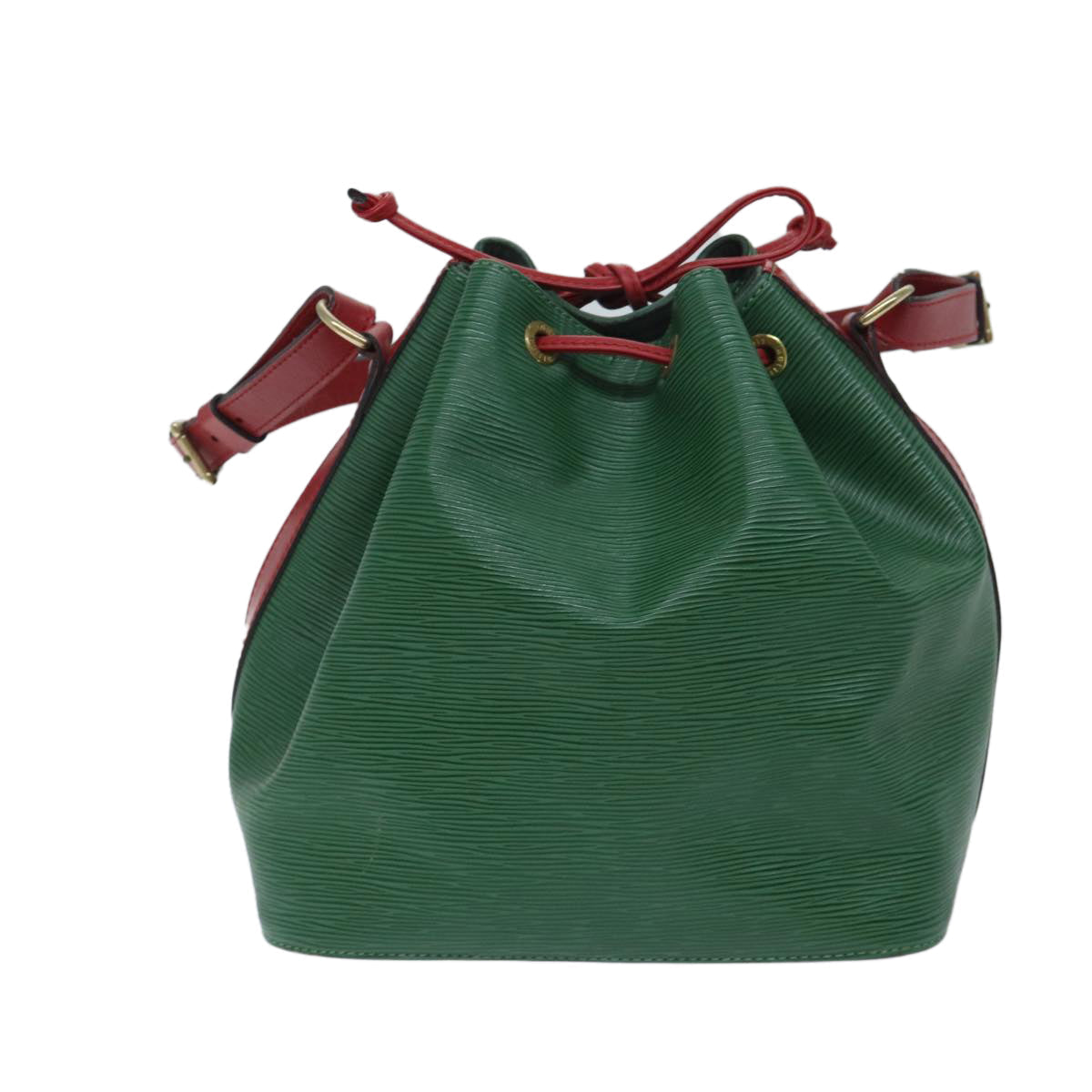 LOUIS VUITTON Epi Petit Noe Shoulder Bag Bicolor Green Red M44147 LV 69465