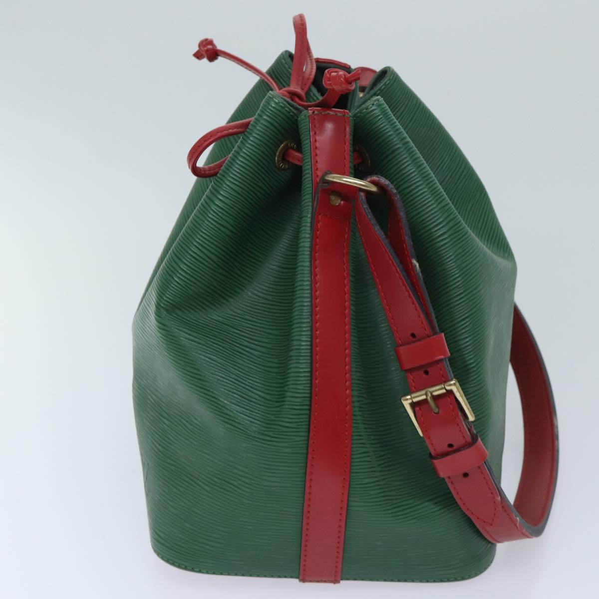 LOUIS VUITTON Epi Petit Noe Shoulder Bag Bicolor Green Red M44147 LV 69465
