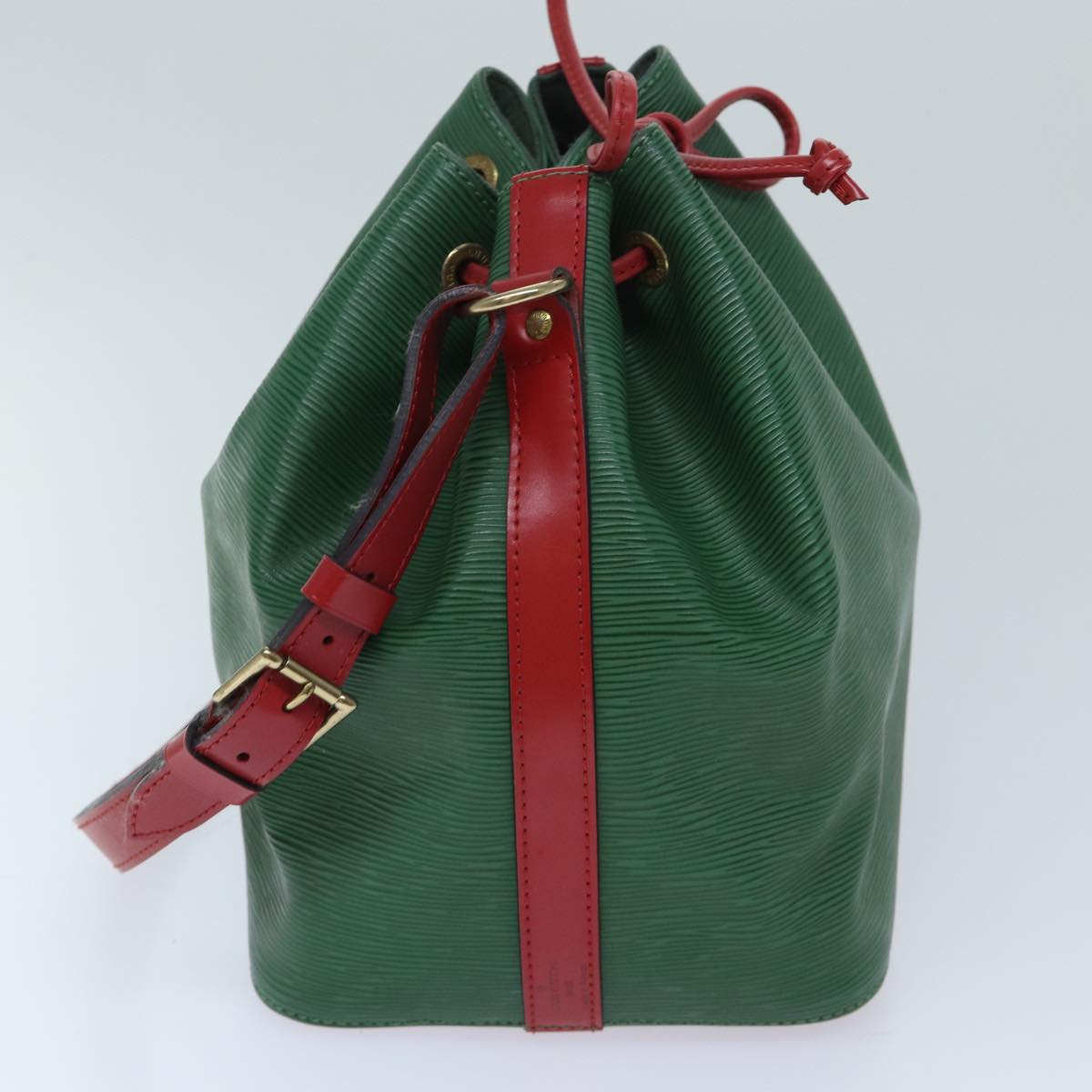LOUIS VUITTON Epi Petit Noe Shoulder Bag Bicolor Green Red M44147 LV 69465