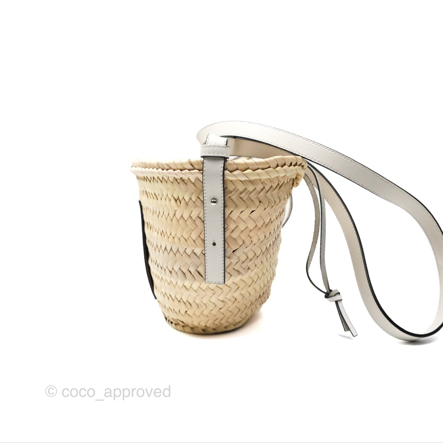 Loewe x Paula's Ibiza Anagram Woven Drawstring Bucket Bag White Natural