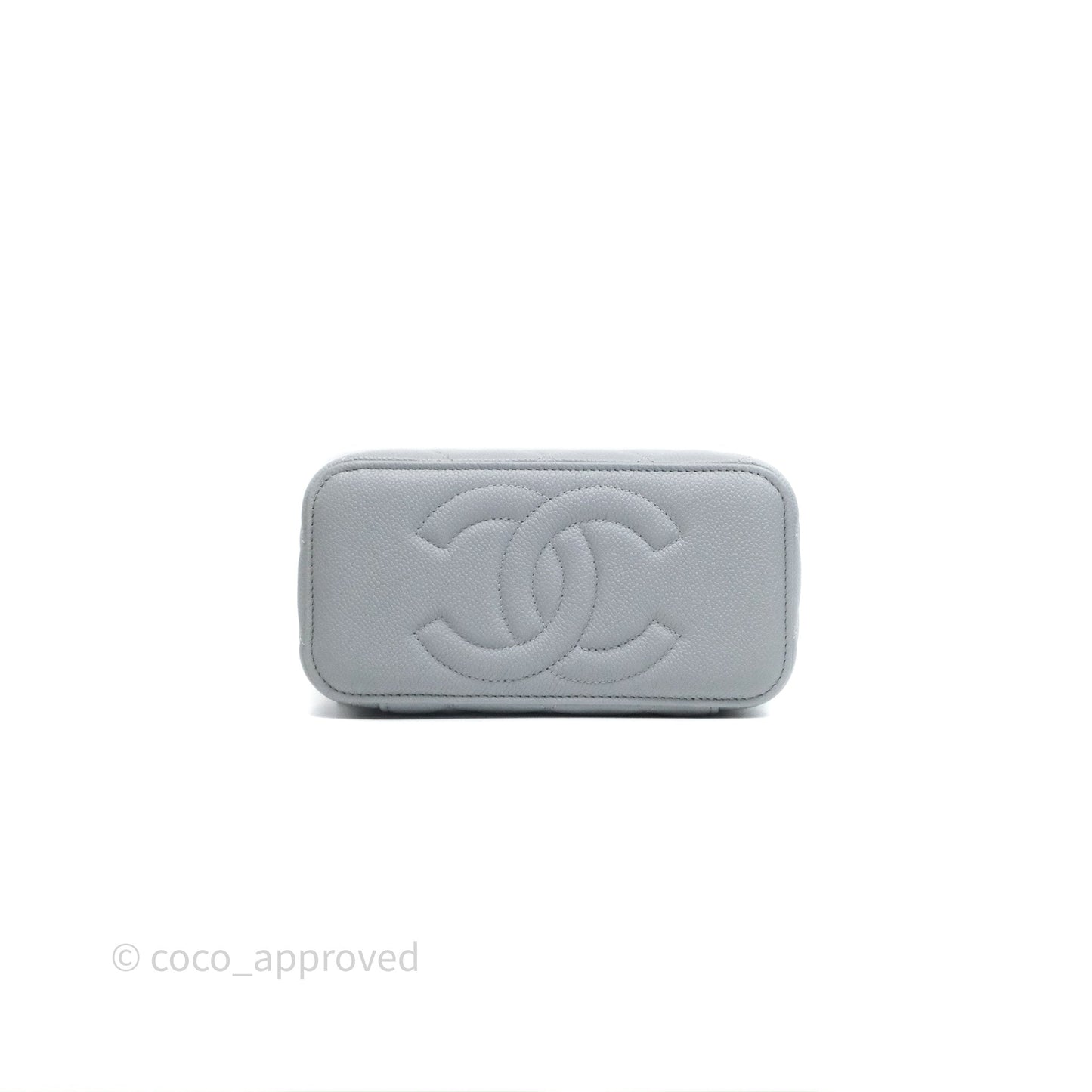 Chanel Heart Crush Vanity With Chain Grey Caviar Aged Gold Hardware