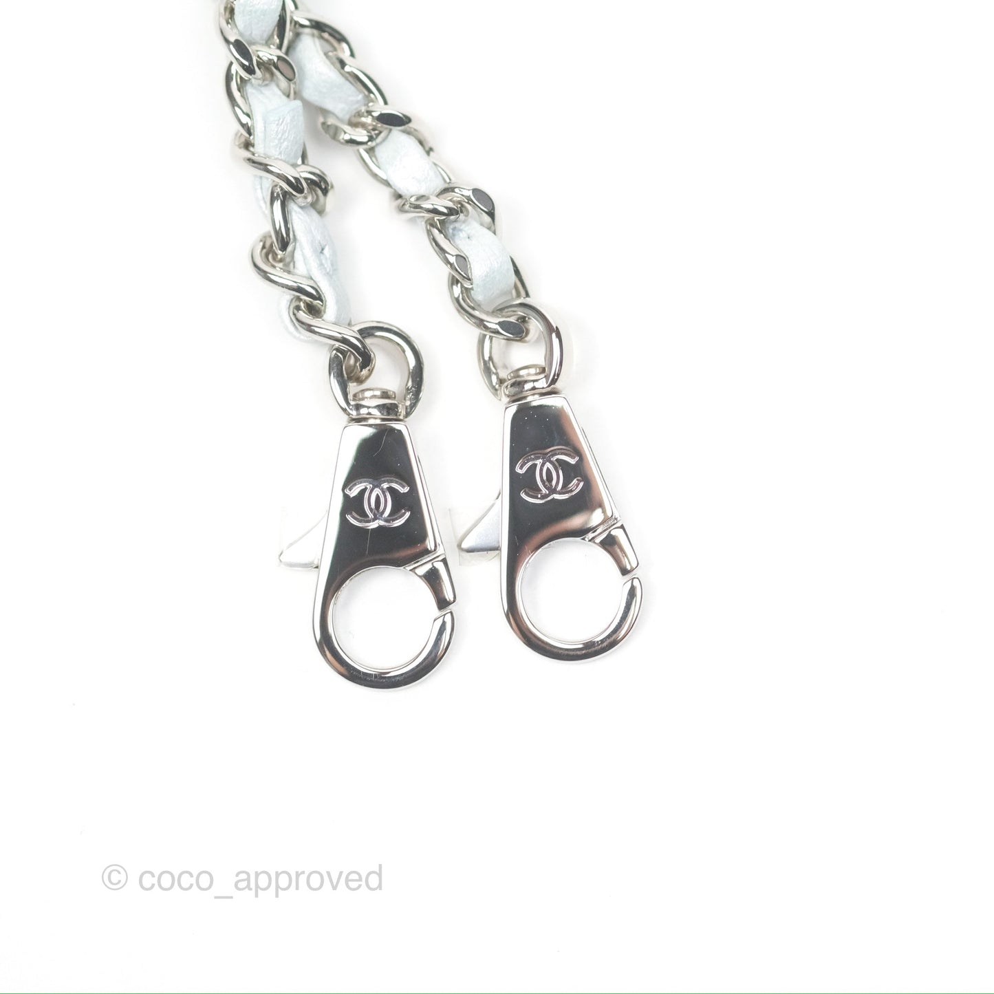 Chanel Mini Coco Handle Quilted Iridescent Light Blue Caviar Rainbow Hardware 21K