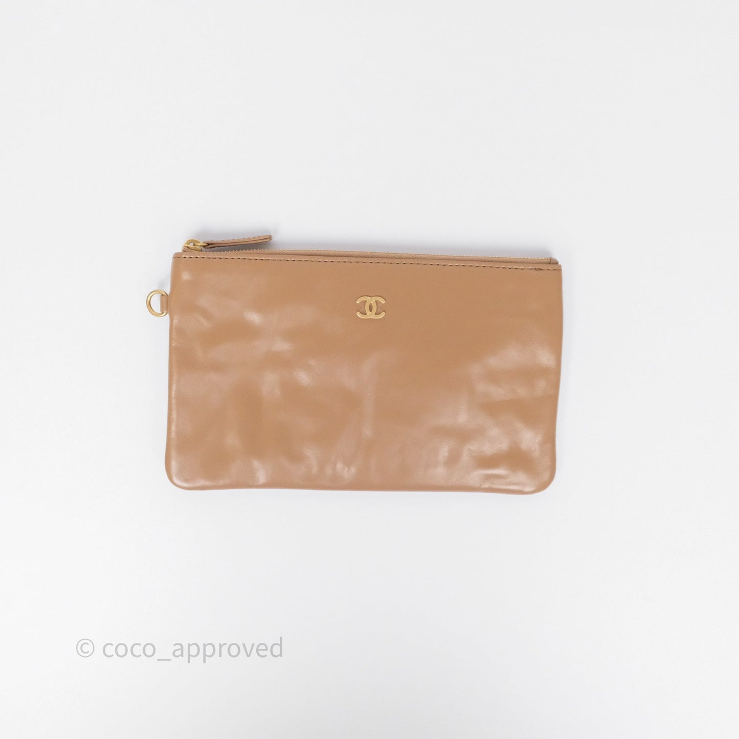Chanel 22 Small Beige Shiny Calfskin Aged Gold Hardware