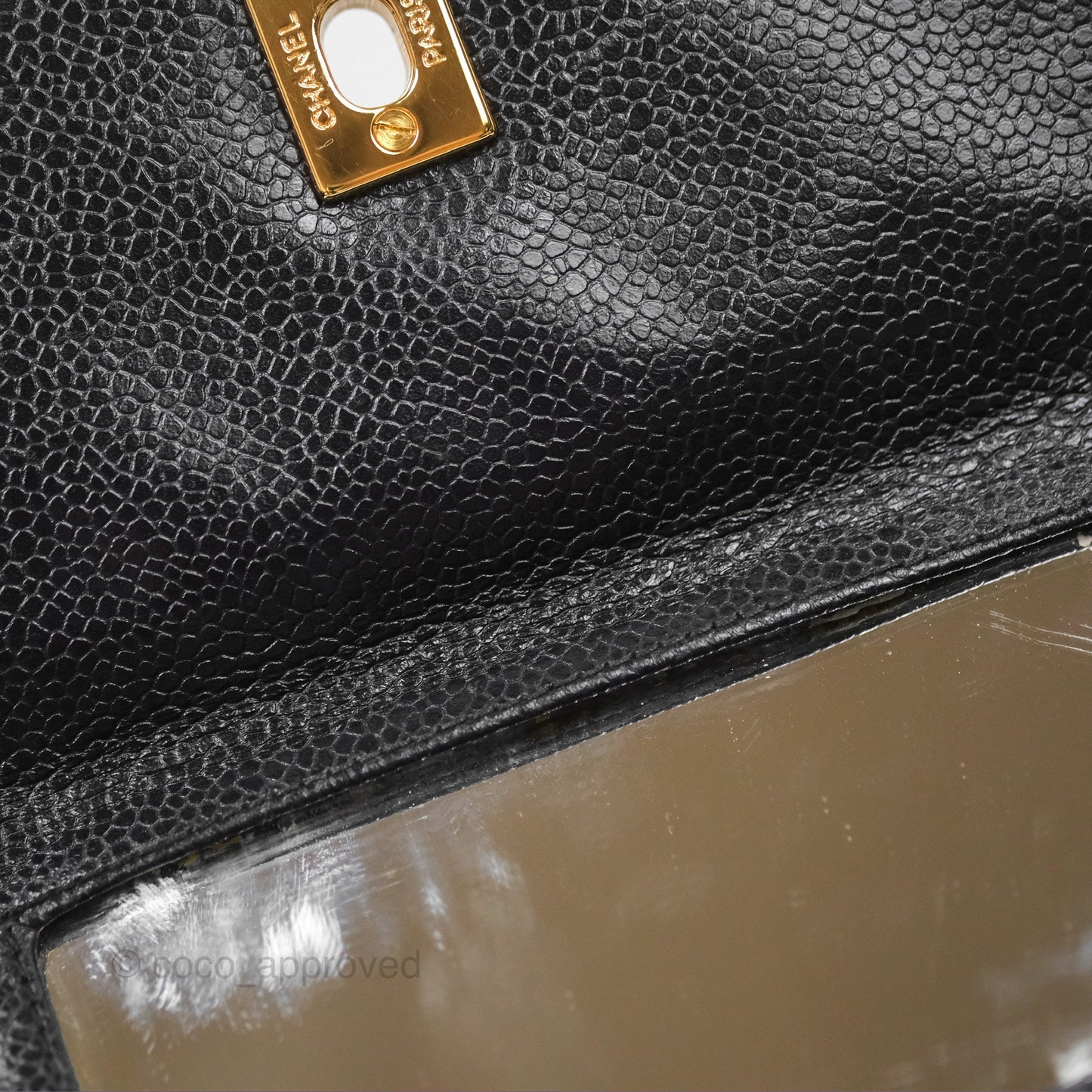 Chanel Vintage Quilted Shoulder Bag Black Caviar 24K Gold Hardware
