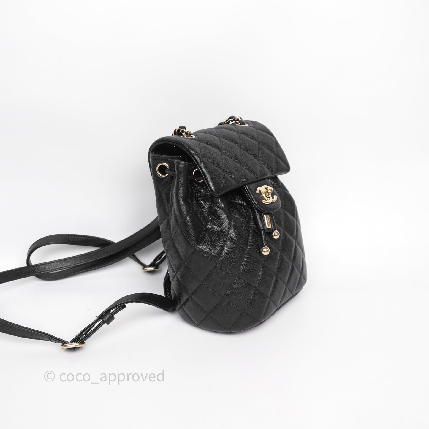 Chanel Urban Spirit Mini Black Caviar Backpack Gold Hardware