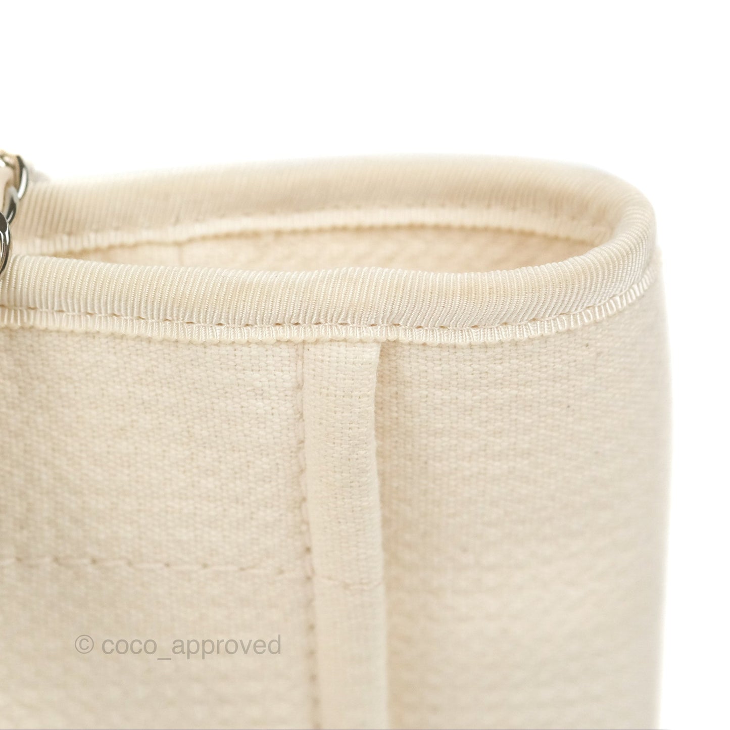 Chanel New Small Deauville Cream Ivory Canvas