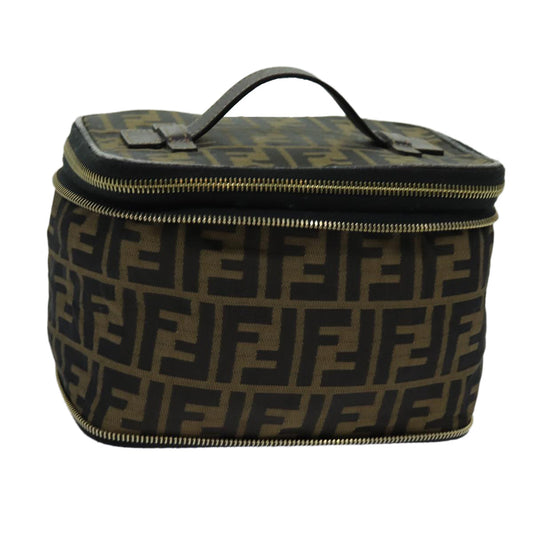 Luxury FendiZucca Canvas Vanity Pouch Brown Black69528