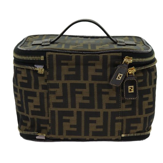 Luxury FendiZucca Canvas Vanity Pouch Brown Black69528