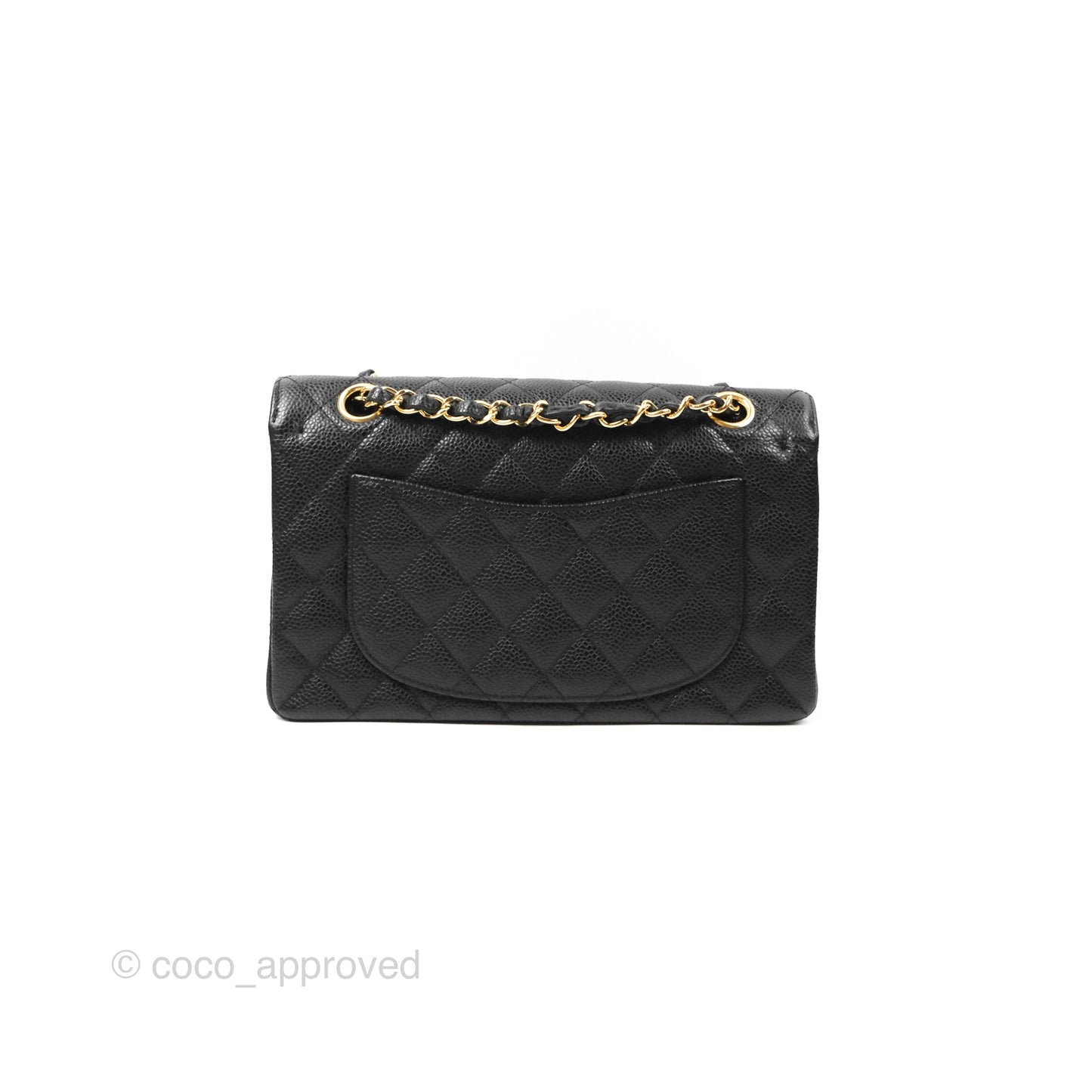 Chanel Small Classic Quilted Flap Black Caviar Gold Hardware