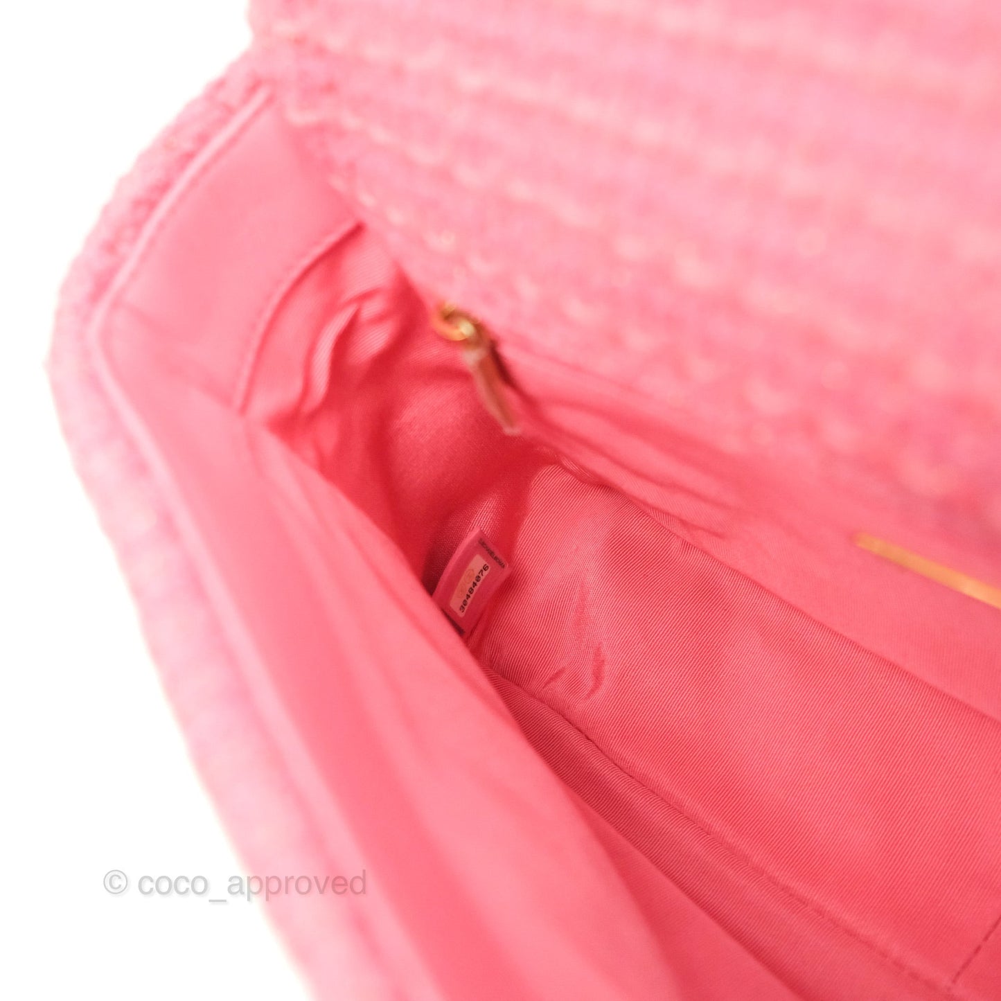 Chanel 19 Small Tweed Pink Glitter Mixed Hardware
