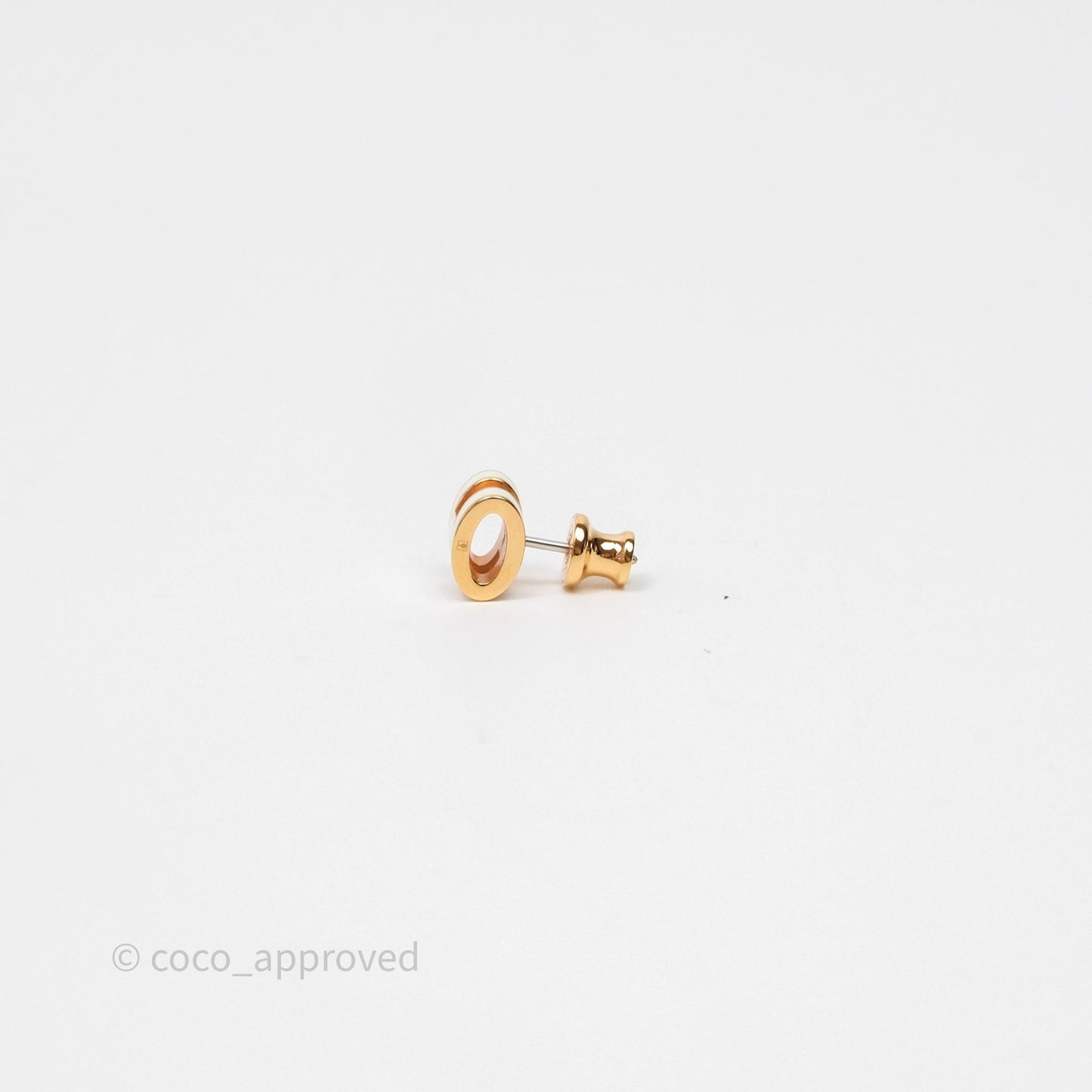 Hermes Mini Pop H Earrings Blanc Rose Gold