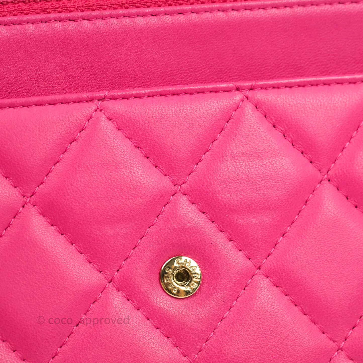 Chanel Quilted Wallet on Chain WOC Pink Lambskin Gold Hardware