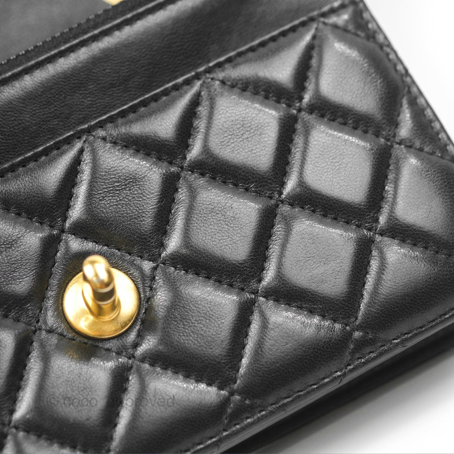 Chanel All Slide Wallet on Chain WOC Adjustable Chain Quilted Black Lambskin 22K