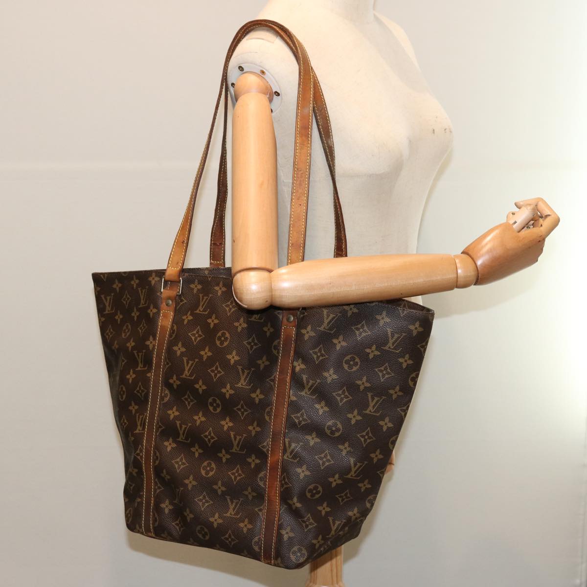 LOUIS VUITTON Monogram Sac Shopping Tote Bag M51108 LV 69582