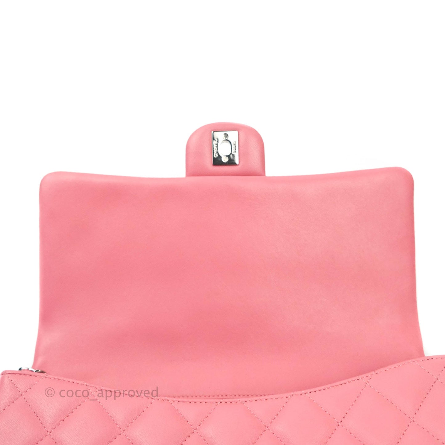 Chanel Quilted Clutch with Chain Lambskin Pink Silver Hardware