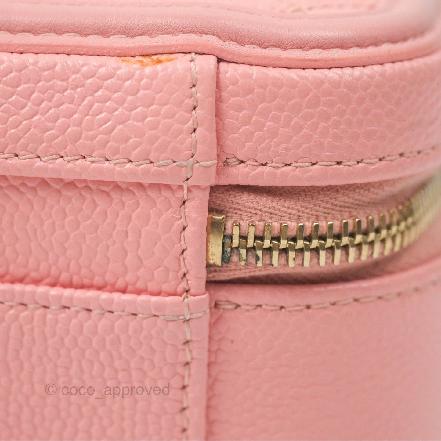Chanel Quilted Medium CC Filigree Vanity Case Pink Caviar Gold Hardware