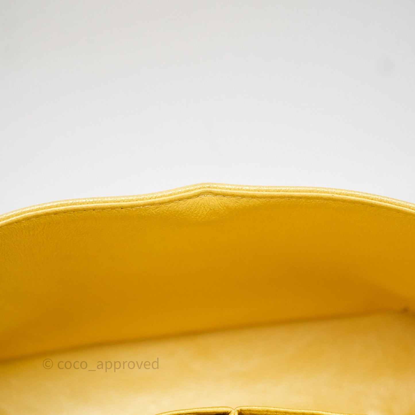 Chanel Small Classic Quilted Flap Iridescent Yellow Caviar Gold Hardware