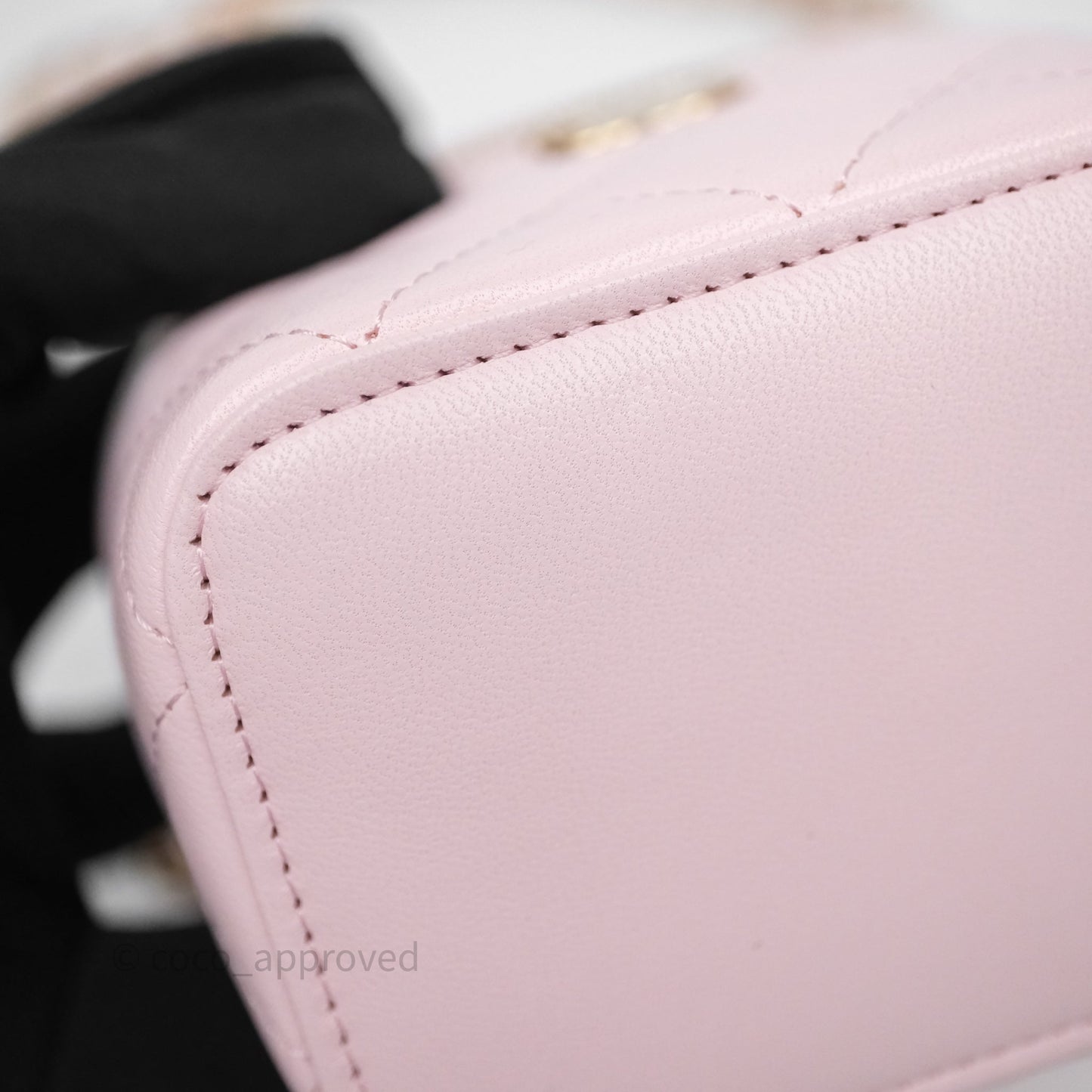 Chanel Mini Top Handle Vanity With Chain Pink Lambskin Gold Hardware