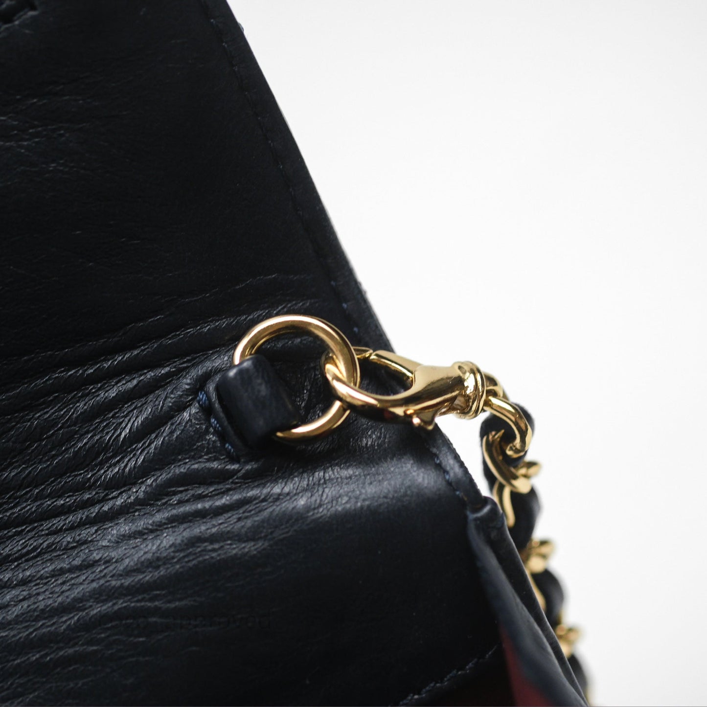 Chanel Golden Class Wallet on Chain WOC Navy Lambskin Gold Hardware