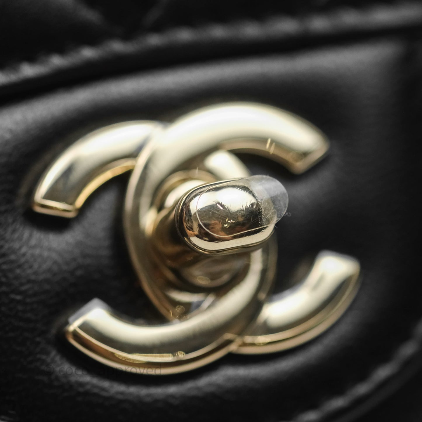 Chanel Mini Square Black Chevron Lambskin Gold Hardware