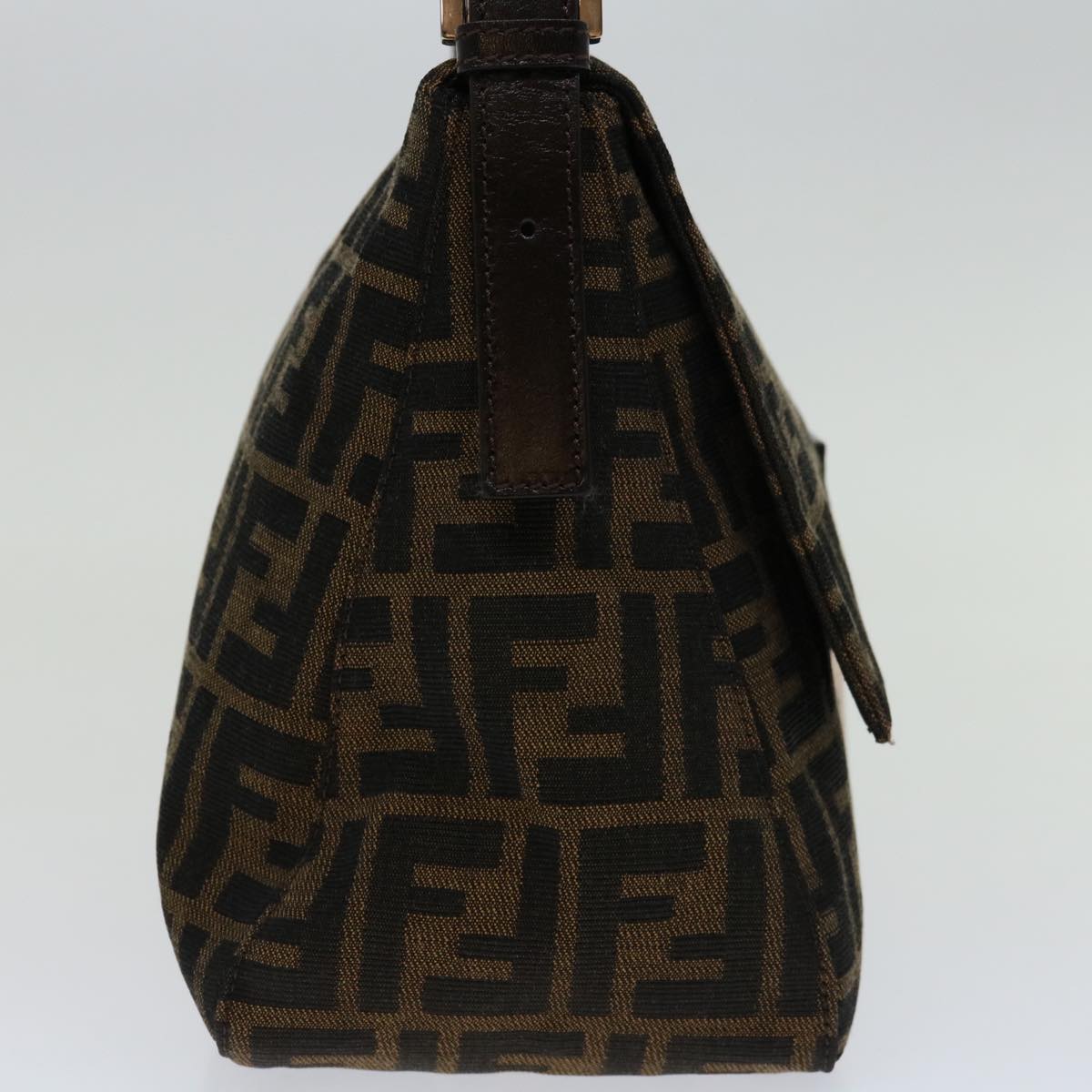 Luxury FendiZucca Canvas Mamma Baguette Shoulder Bag Black Brown69667A