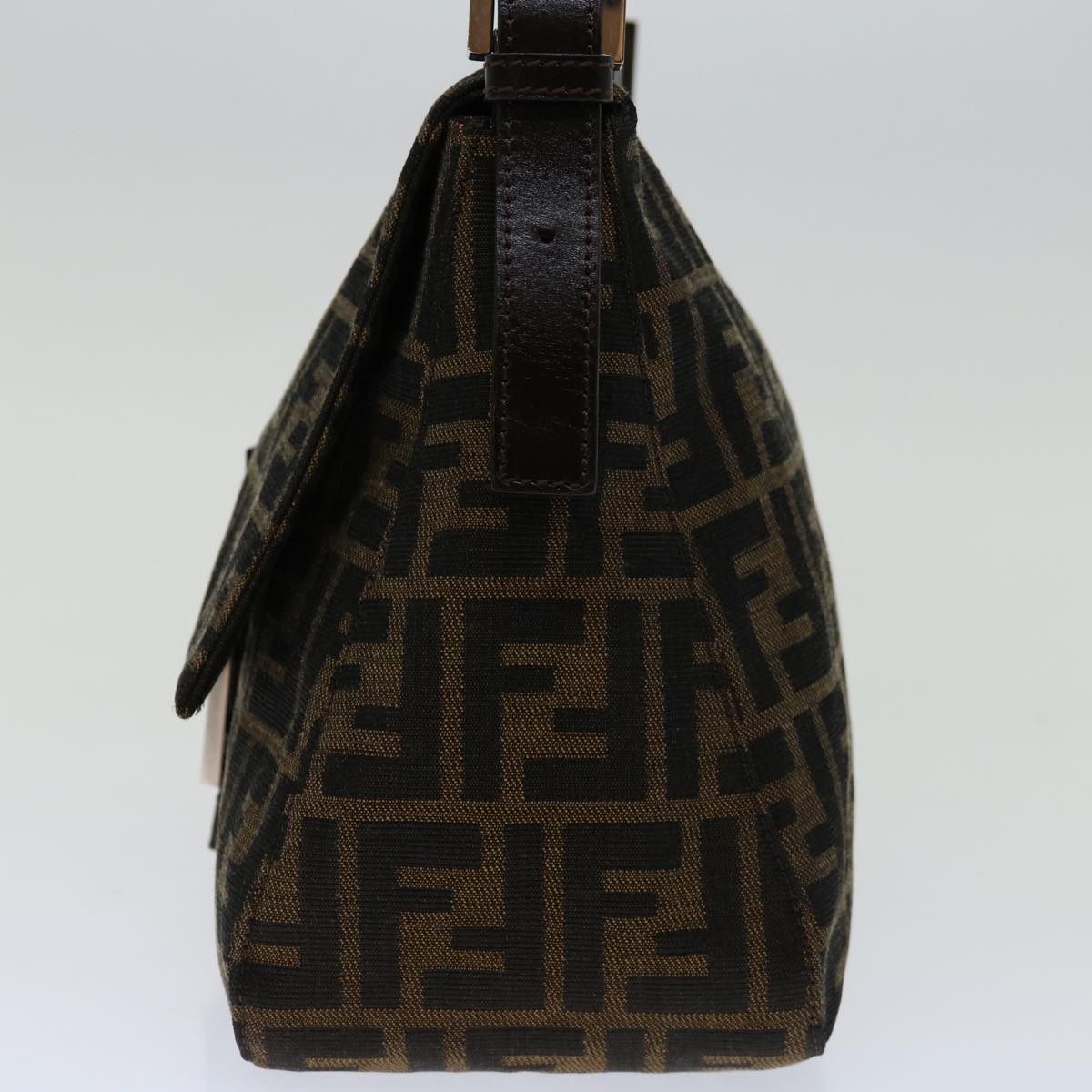 Luxury FendiZucca Canvas Mamma Baguette Shoulder Bag Black Brown69667A