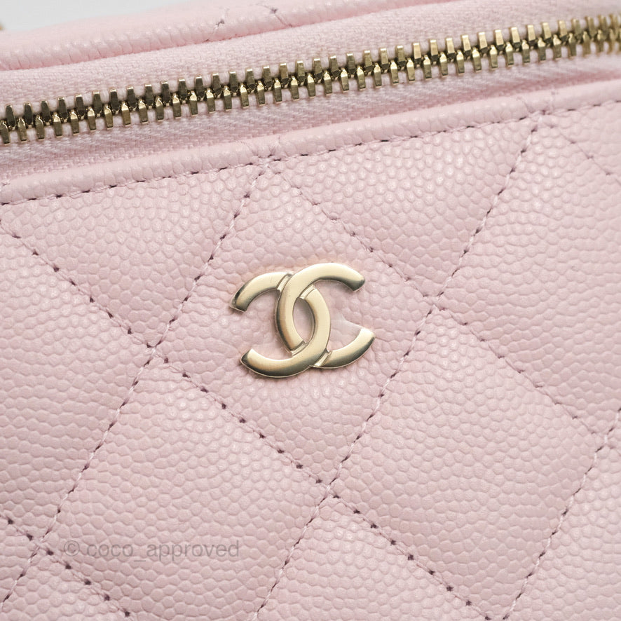 Chanel Mini Vanity With Chain Pink Caviar Gold Hardware