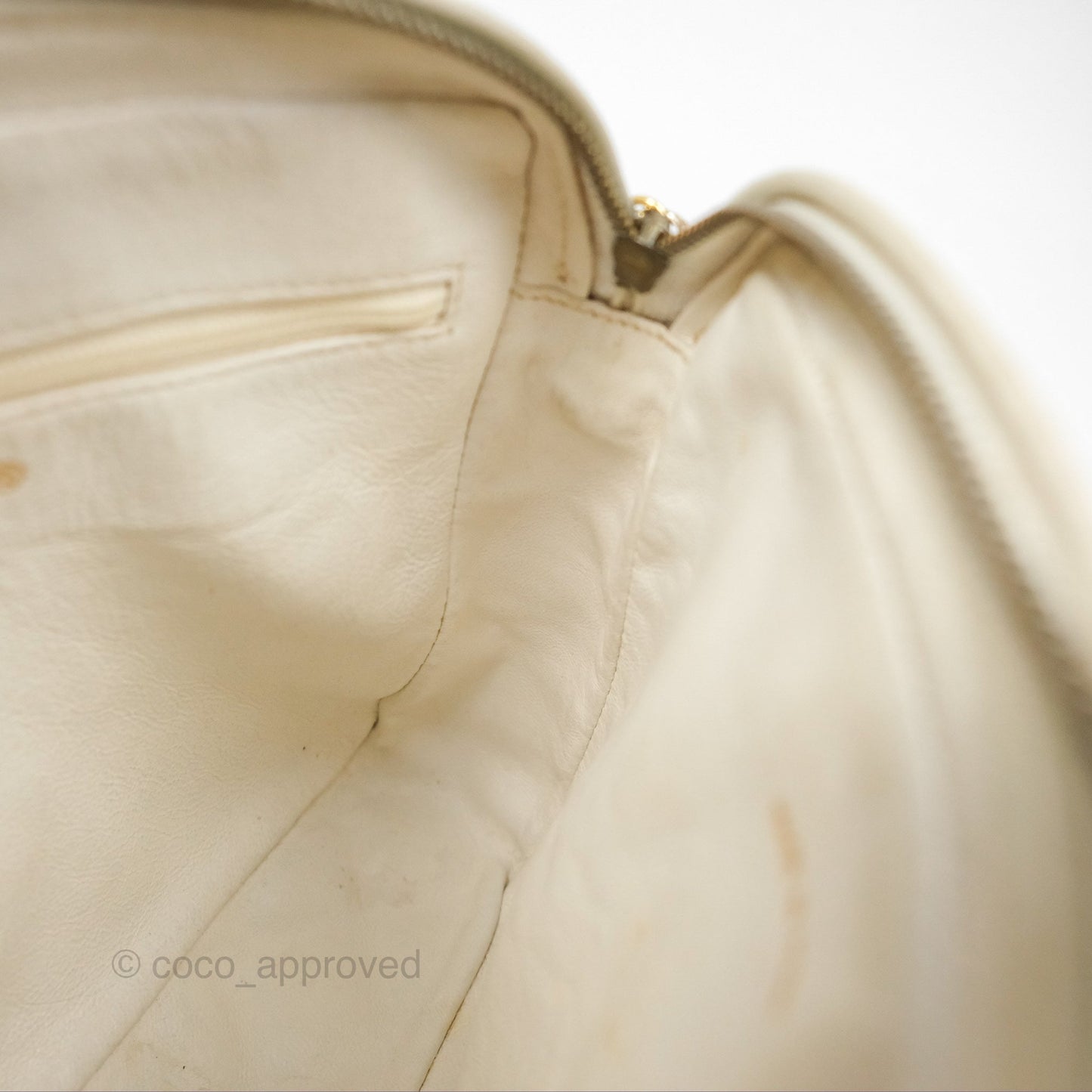 Chanel Vintage Small Camera Bag White Lambskin Gold Hardware