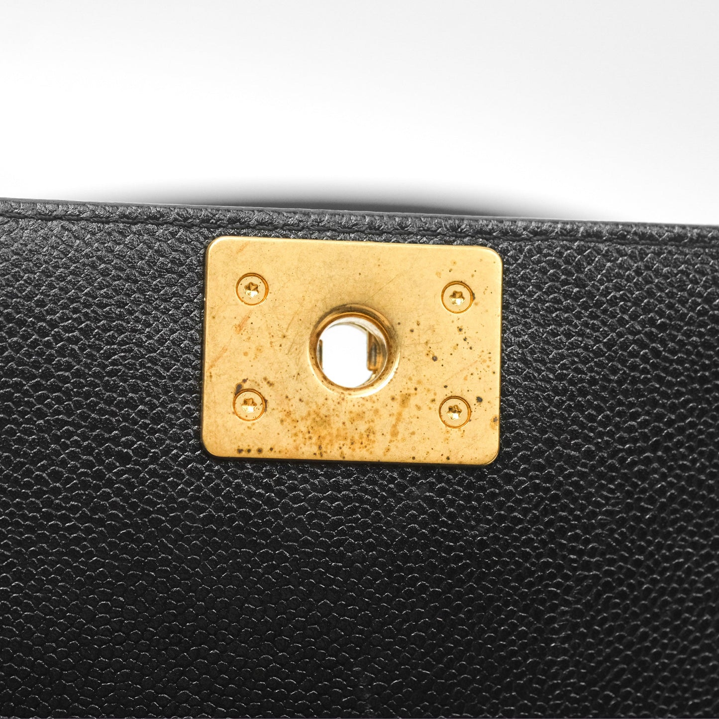 Chanel Mini Boy Black Caviar Aged Gold Hardware