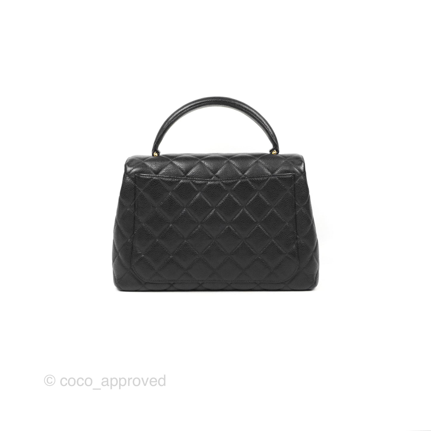 Chanel Vintage Kelly Quilted Flap Bag Black Caviar 24K Gold Hardware