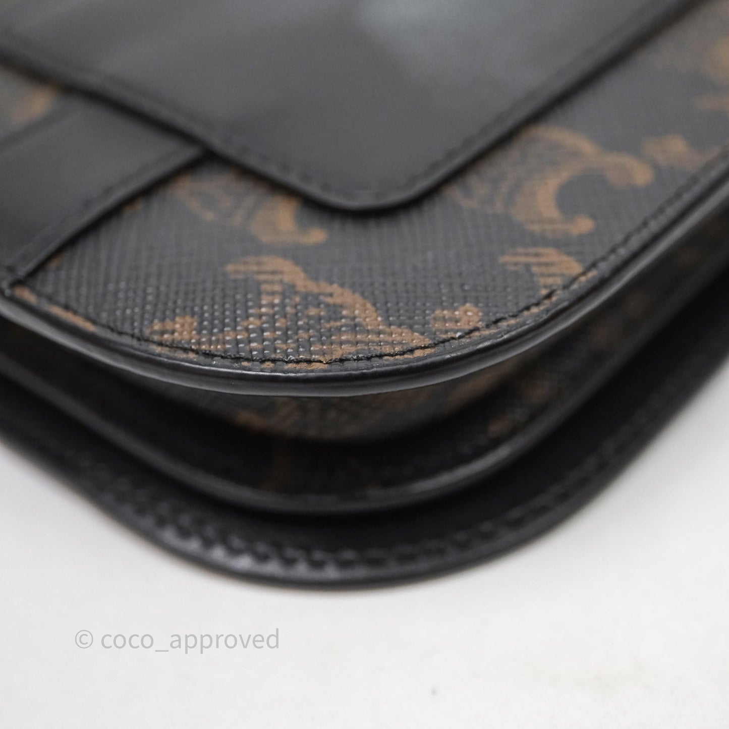 Celine Phone Pouch Black Triomphe Canvas