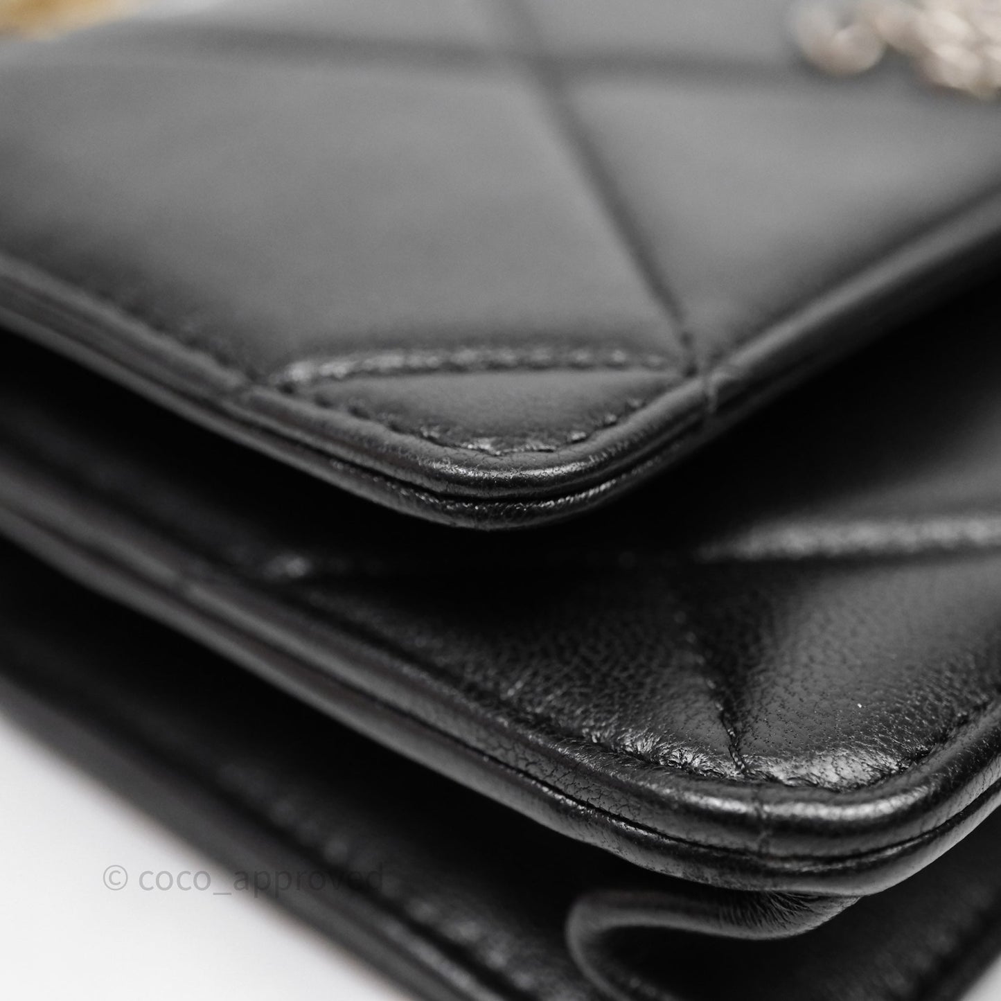 Chanel 19 Wallet on Chain WOC Black Mixed Hardware