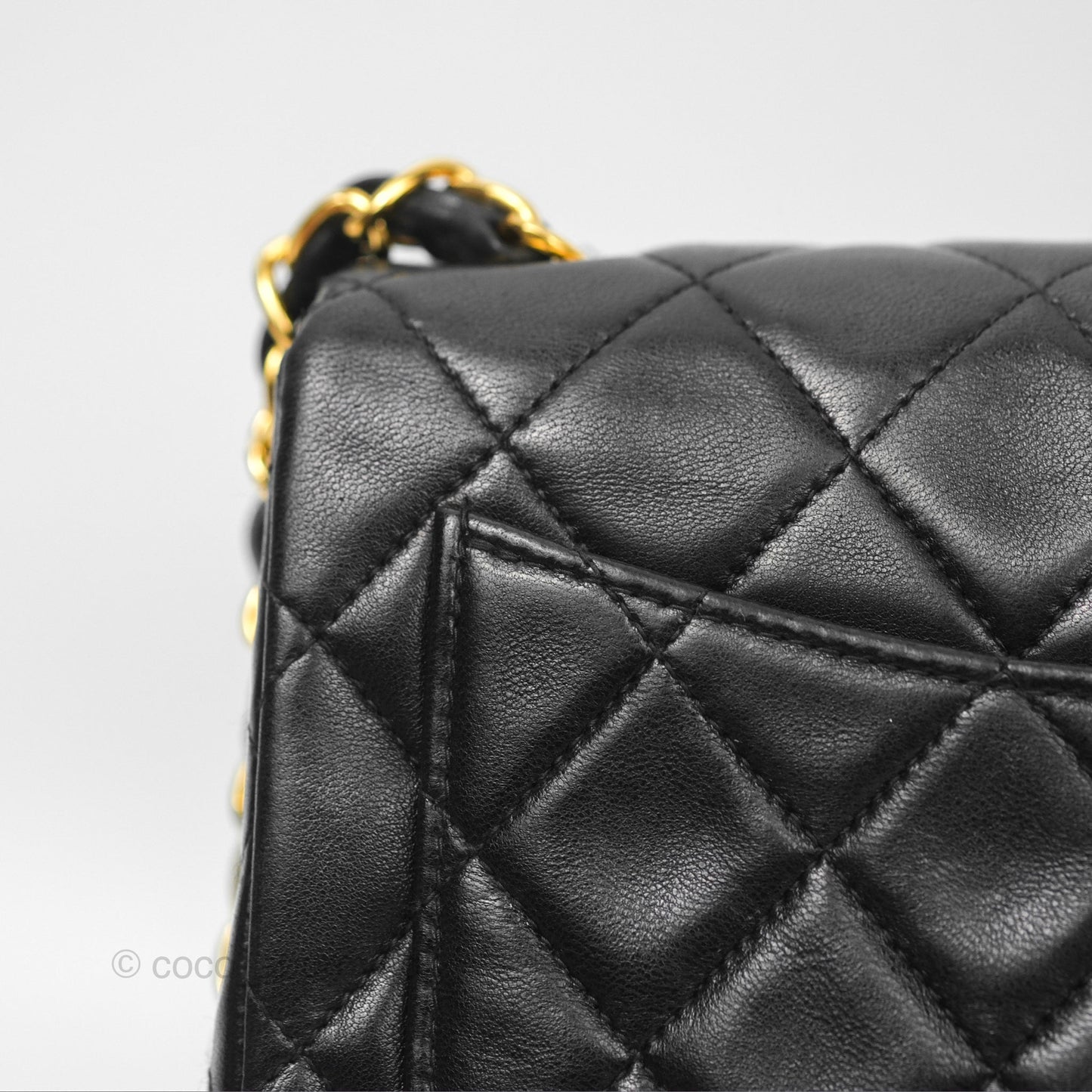 Chanel Vintage Mini Square Black Lambskin 24K Gold Hardware